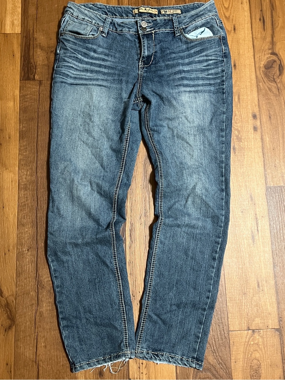 Vanilla Star Jeans Size 12 Women's Vintage Low Rise Blue Denim Medium Wash Jeans